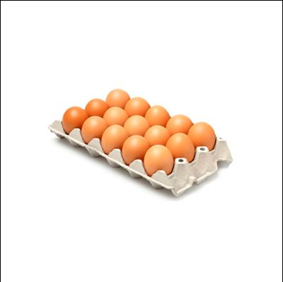 cubetas y medias cubetas de huevos