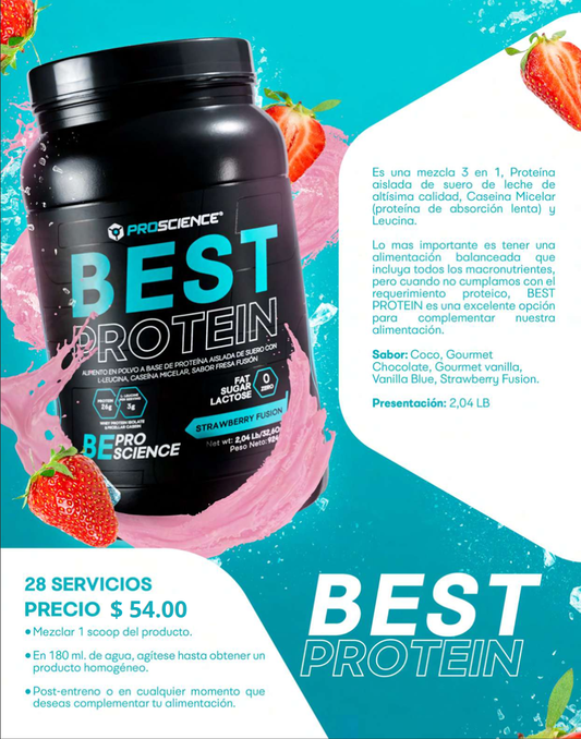 Best protein, proteína aislada de suero de leche.